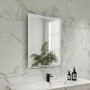 ONLY OPENED - Rectangular Double Border LED Bathroom Mirror with Demister 600x800mm -Antila