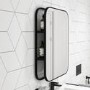 Rectangular Black Industrial Bathroom Mirror with Shelf 600x800mm -Lyra