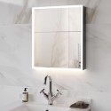 BeBa_27590 Double Door Chrome Mirrored Bathroom Cabinet with Lights, Bluetooth Speaker & Demister 600 x 700mm - Ursa