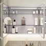 Double Door Chrome Bathroom Mirror Cabinet with Lights Bluetooth Speaker & Demister 800 x 700mm - Ursa