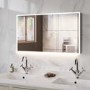 Triple Door Chrome Mirrored Bathroom Cabinet with Lights Bluetooth Speaker & Demister 1200 x 700mm - Ursa
