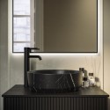 BeBa_27651 Marble Effect Black Round Countertop Basin 390mm - Lorano