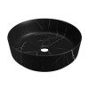 GRADE A1 - Marble Effect Black Round Countertop Basin 390mm - Lorano
