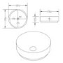 GRADE A1 - Marble Effect Black Round Countertop Basin 390mm - Lorano