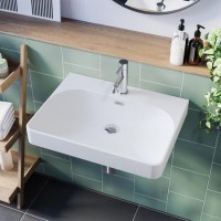 GRADE A1 - Square Wall Hung Basin 600mm - Andros