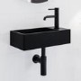 ONLY OPENED - Black Wall Hung Cloakroom Basin Right Hand 405mm - Detroit