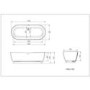 GRADE A1 - Freestanding Double Ended Solid Surface Bath 1700 x 750mm - Parma