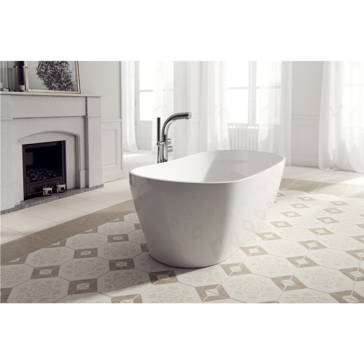 GRADE A1 - Freestanding Double Ended Solid Surface Bath 1700 x 750mm - Parma