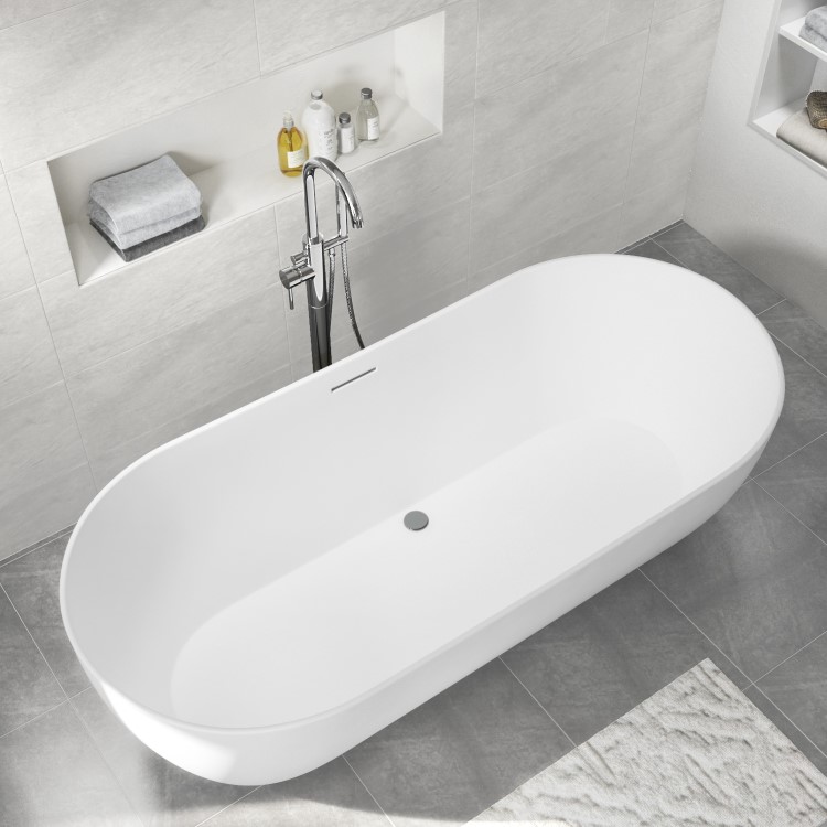 Freestanding Double Ended Solid Surface Bath 1800 x 800mm - Parma