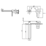 Wall Mounted Grey Basin Mixer Tap - Zorah