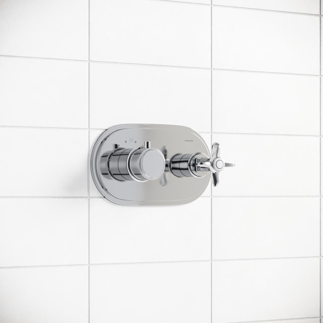 GRADE A1 - Chrome Concealed Thermostatic Shower Valve 1 Outlet - Camden