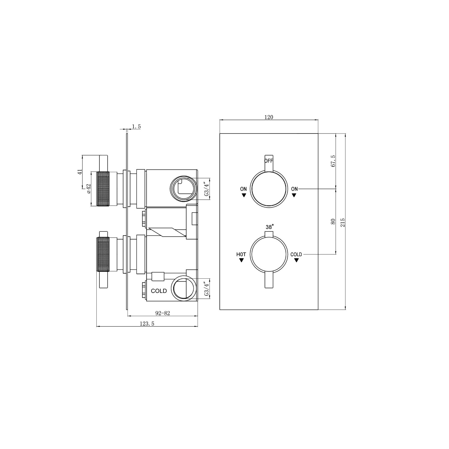 Axel Concealed Shower Valve - 2 Outlet - Chrome - Page 1 - - BuyItDirect.ie
