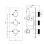 GRADE A1 - Axel Concealed Shower Valve - 3 Outlet- Chrome