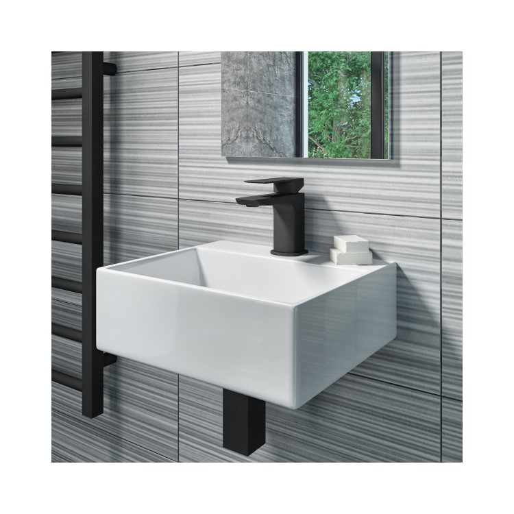 GRADE A1 - Cloakroom Basin Mixer - Zana Range Matt Black