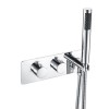 GRADE A1 - Flow Round Thermostatic Concealed Shower Valve with Handset - 2 Outlet