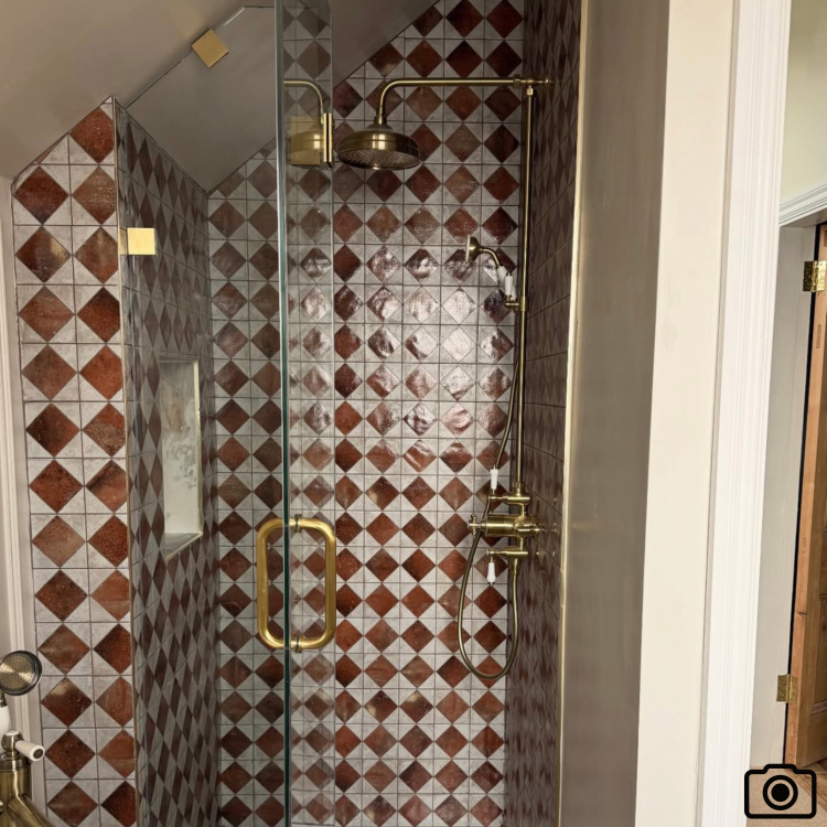 Brushed Brass Traditional Thermostatic Mixer Shower Set with Slide Rail Kit & Hand Shower - Camden