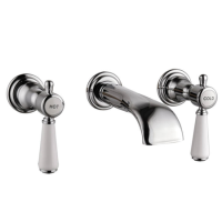 Wall Mounted Chrome Basin Mixer Tap - Helston Wall Mounted Chrome Basin Mixer Tap - Helston