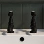 GRADE A1 - Black Basin Pillar Taps - Helston