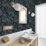 GRADE A1 - Teal and Gold Trellis Wallpaper - Contour Antibac