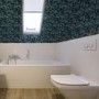 GRADE A1 - Teal and Gold Trellis Wallpaper - Contour Antibac