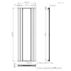 Black Vertical Single Panel Radiator with Mirror 1800 x 600mm - Tanami