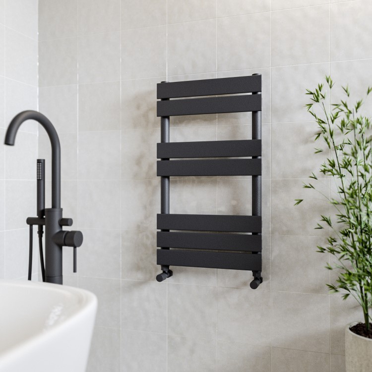 Black Towel Radiator 800 x 450mm - Tundra