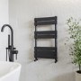 Black Towel Radiator 800 x 450mm - Tundra