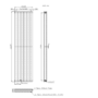 Anthracite Vertical Double Panel Radiator 1800 x 456mm - Mojave