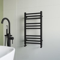 GRADE A1 - Black Heated Towel Rail Radiator 800 x 450mm - Sahara GRADE A1 - Black Heated Towel Rail Radiator 800 x 450mm - Sahara