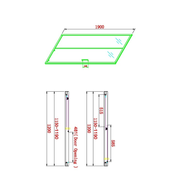 GRADE A1 - 1200mm Sliding Shower Door-Carina