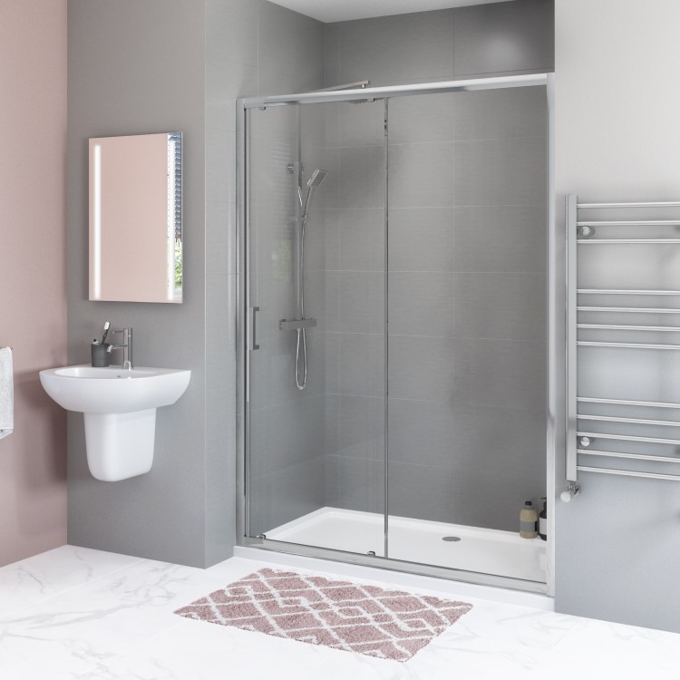 GRADE A1 - 1500mm Sliding Shower Door-Carina 