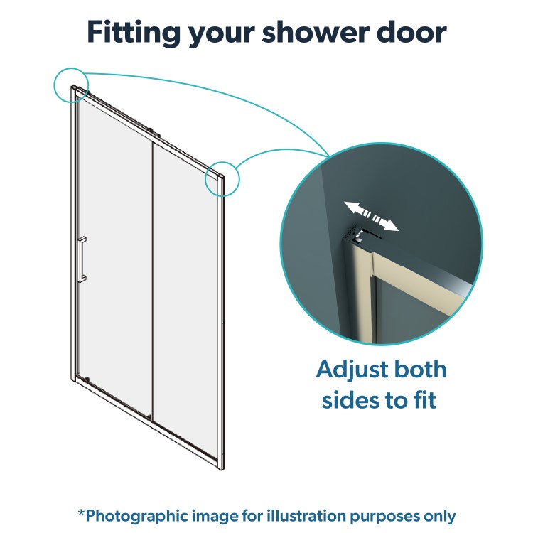 GRADE A1 -  1600mm Sliding Shower Door-Carina