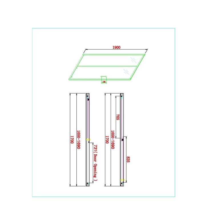 1700x800mm Chrome 6mm Glass Rectangular Sliding Shower Enclosure with Shower Tray - Carina