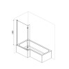 GRADE A1 - Maia L Shape 1450mm 6mm Chrome Bath Screen