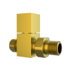 Brushed Brass Square Straight Radiator Valves - For Pipework Which Comes From The Floor
