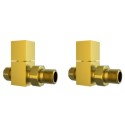 BeBa_28060 Brushed Brass Square Straight Radiator Valves