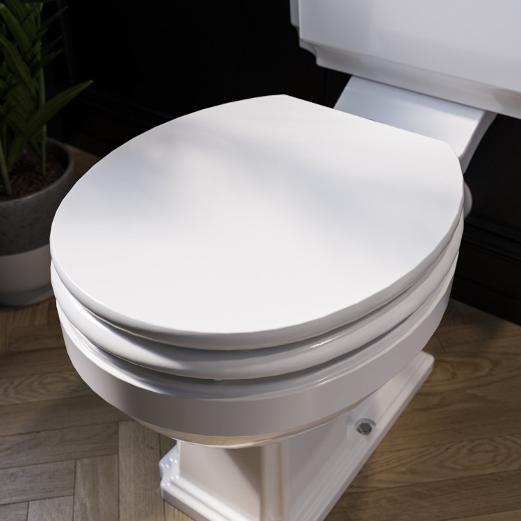 GRADE A1 - Park Royal Wooden Soft Close Toilet Seat