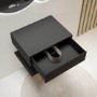 600mm Black Wall Hung Countertop Vanity Unit with Shelf - Lugo