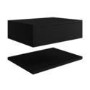 600mm Black Wall Hung Countertop Vanity Unit with Shelf - Lugo