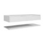 1200mm White Wall Hung Countertop Double Vanity Unit with Shelf - Lugo