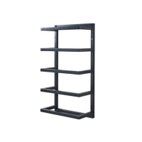 GRADE A1 - Black 5 Tier Wall Mounted Towel Rack