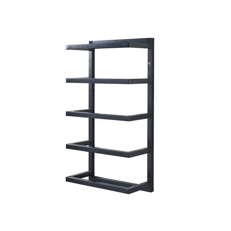 GRADE A1 - Black 5 Tier Wall Mounted Towel Rack