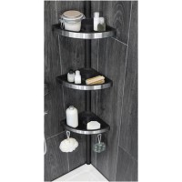 GRADE A1 - Black 3 Tier Telescopic Shower Caddy