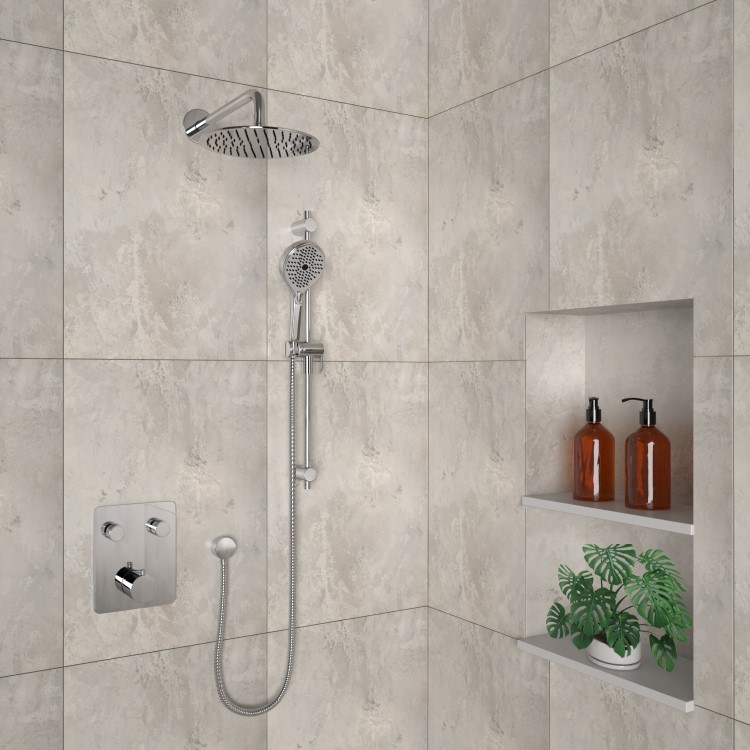 GRADE A1 - Chrome Push Button 2 Function Shower - Vance