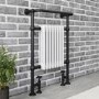 ONLY OPENED - Black and White Heated Towel Rail Radiator 952 x 659mm - Regent
