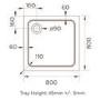 GRADE A1 - Stone Resin Shower Tray 800 x 800mm