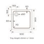GRADE A1 - Stone Resin Shower Tray 900 x 900mm