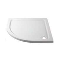 GRADE A1 - 800x800mm Quadrant Shower Tray 45mm - White Acrylic Stone Resin - Pearl