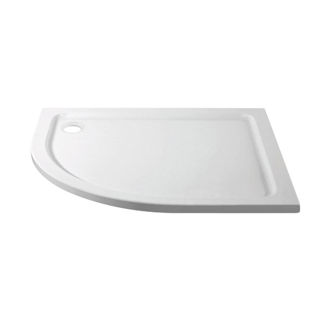 GRADE A1 - Offset Quadrant resin white shower tray 900 x 760 QUAD LH