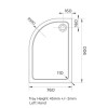 GRADE A1 - Offset Quadrant resin white shower tray 900 x 760 QUAD LH